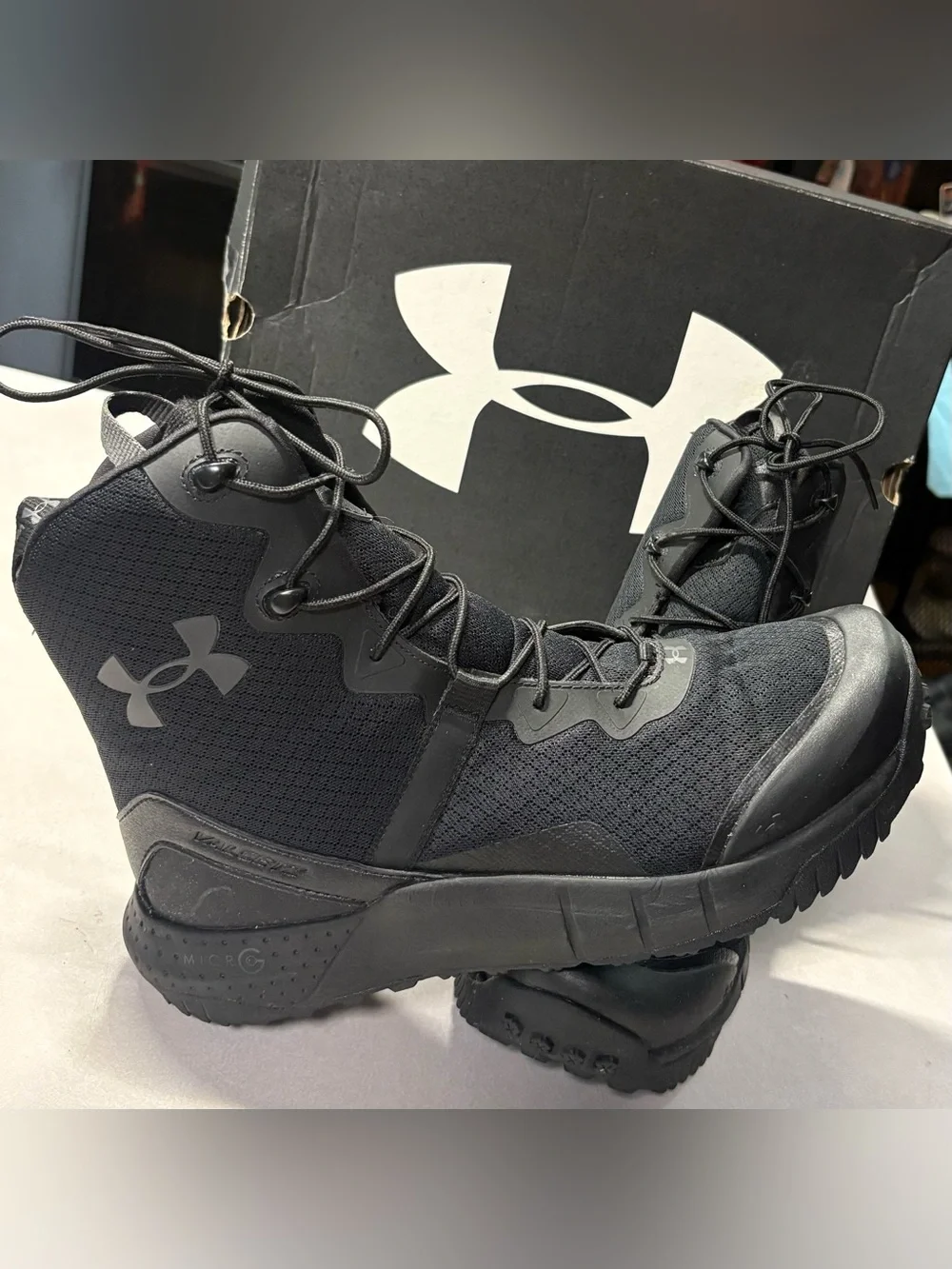 UA Micro G Valsetz Men's Tactical Boots Black Size Medium 10.5